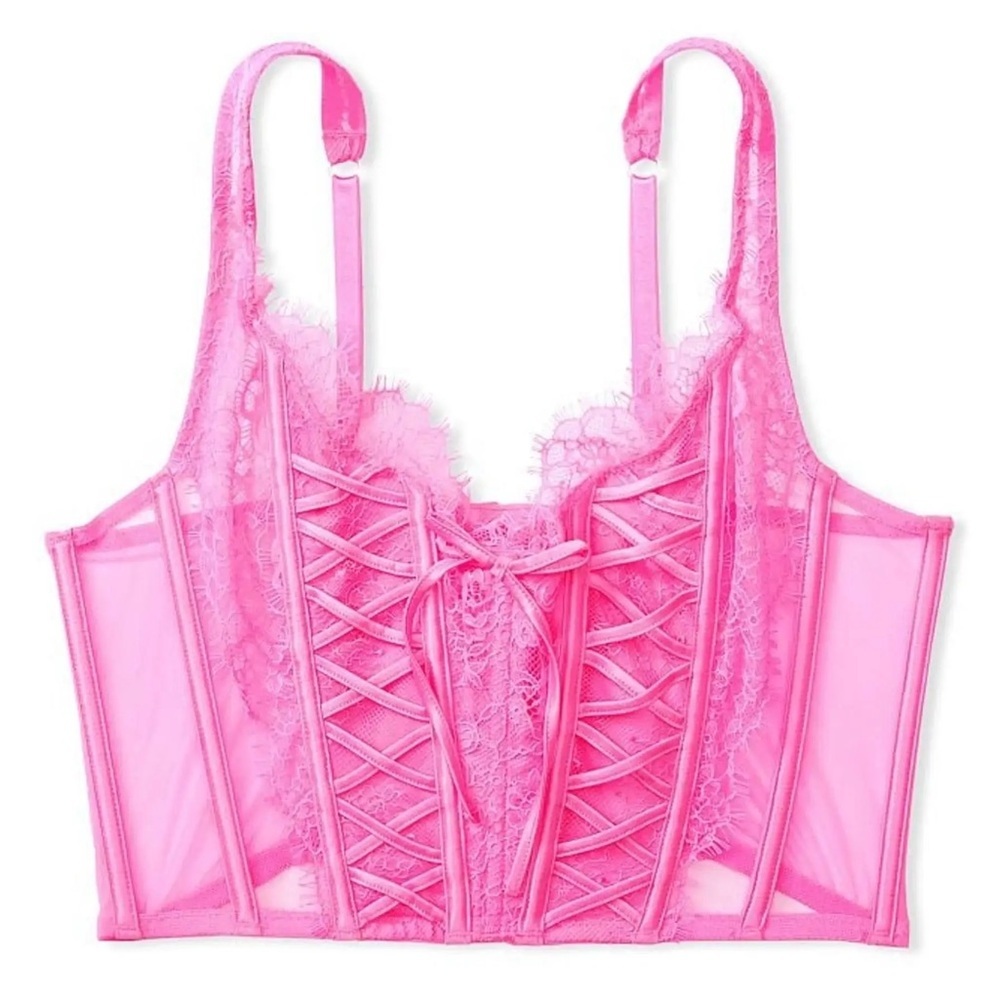 Victoria’s Secret Pink Lace Corset Top NWT S-DD/DDD Bustier Dream Angels - Picture 7 of 8